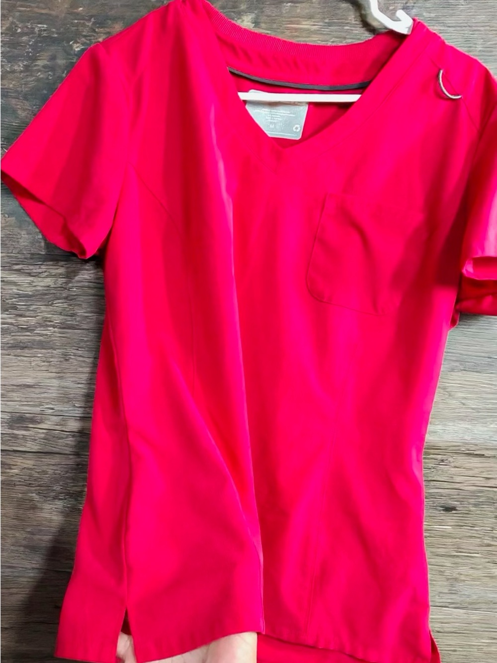 Skechers Hot Pink V-Neck Short Sleeve Tee with Chest Pocket